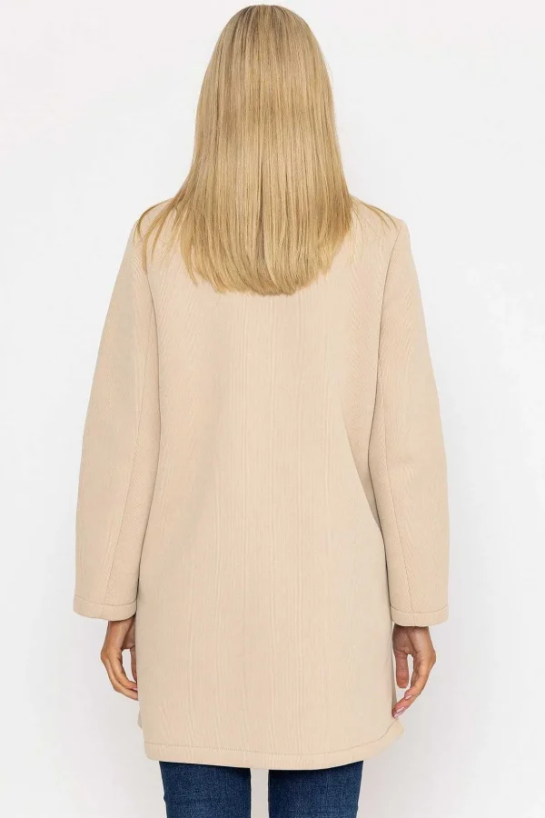 Cream Scuba Fabric Coat