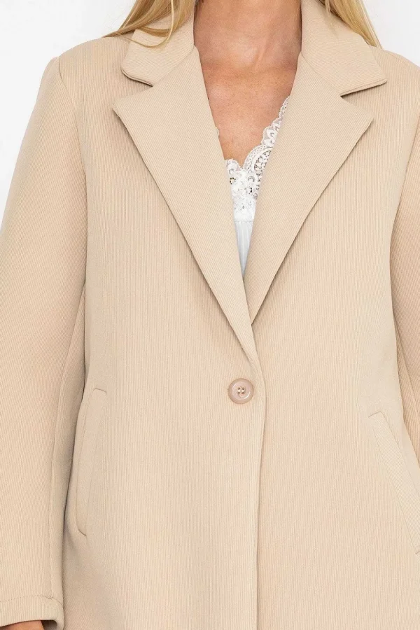 Cream Scuba Fabric Coat