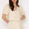 Cream Tulle Cropped Top