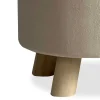 Cream Velour Footstool