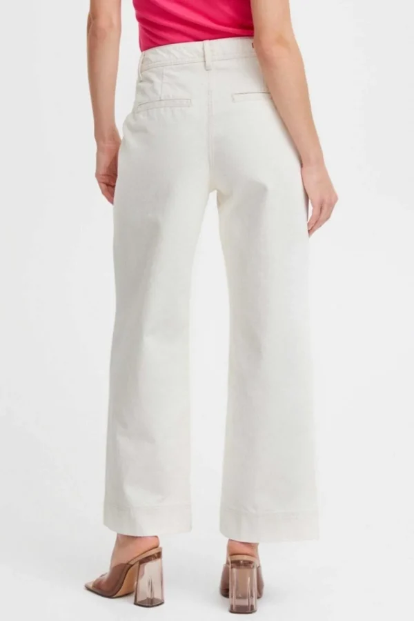 Cream Wide Leg Jeans