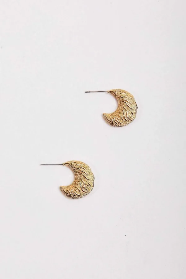 Crescent Moon Hoop Earrings