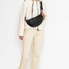 Crescent Shape Crossbody In Black