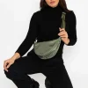 Crescent Shape Crossbody In Khaki
