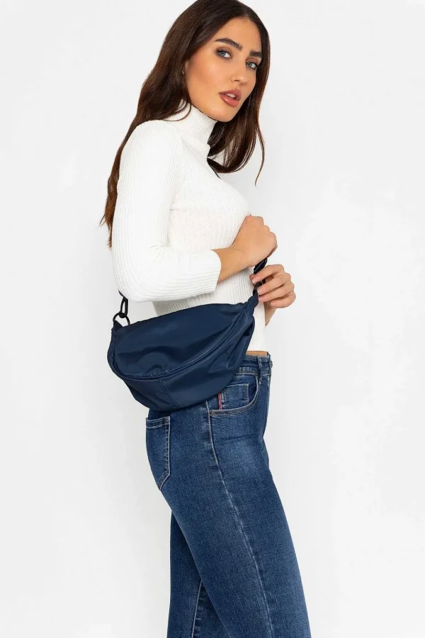 Crescent Shape Crossbody In Navy
