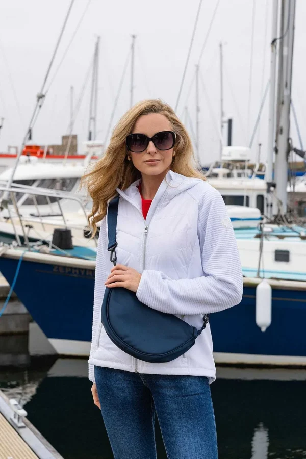 Crescent Shape Crossbody In Navy