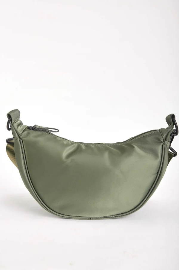 Crescent Shape Crossbody In Khaki