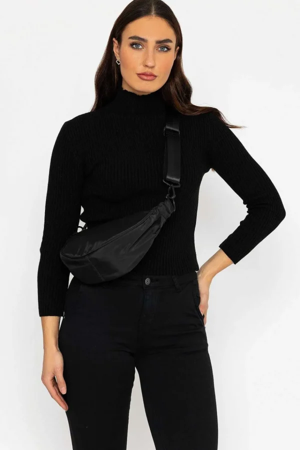 Crescent Shape Crossbody In Black