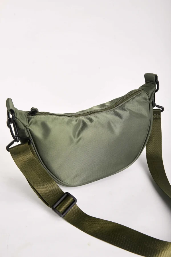 Crescent Shape Crossbody In Khaki