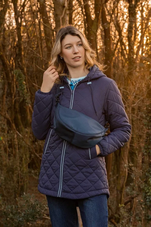 Crescent Shape Crossbody In Navy