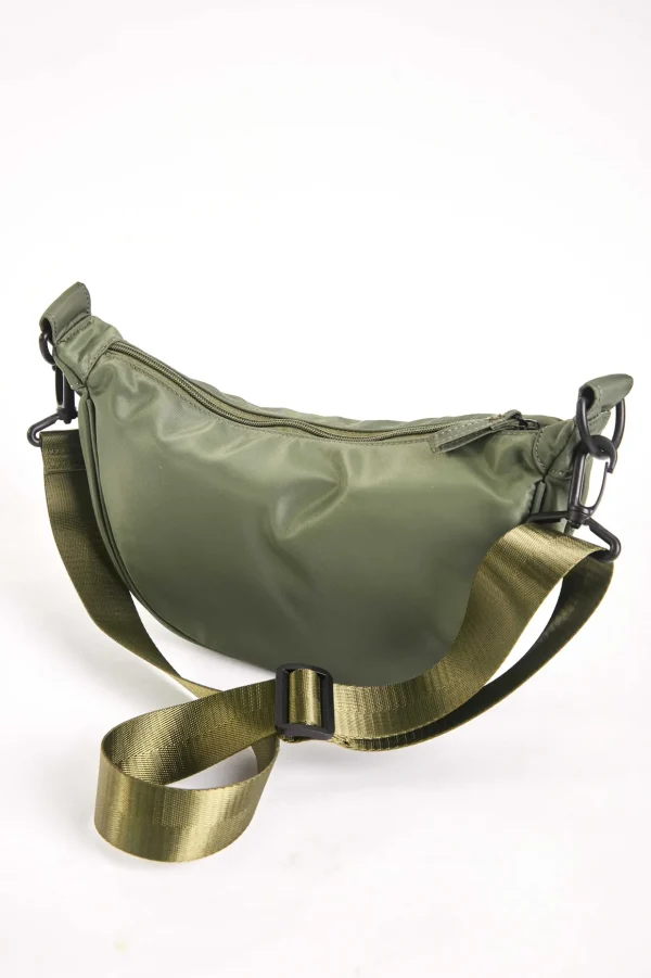Crescent Shape Crossbody In Khaki
