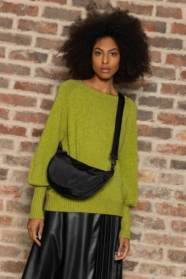Crescent Shape Crossbody In Black