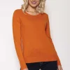 Crew Neck Cashmilon Knit In Orange