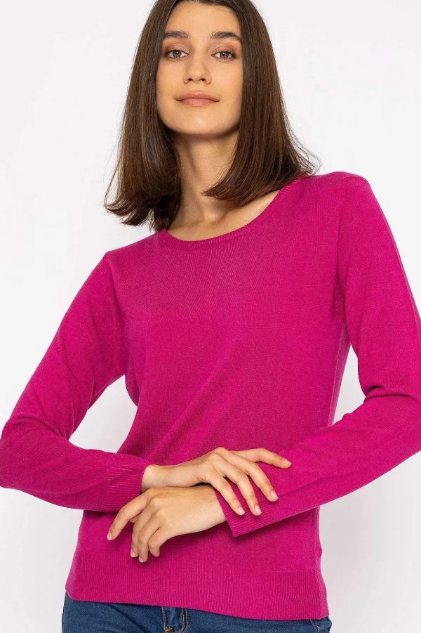 Crew Neck Cashmilon Knit In Pink