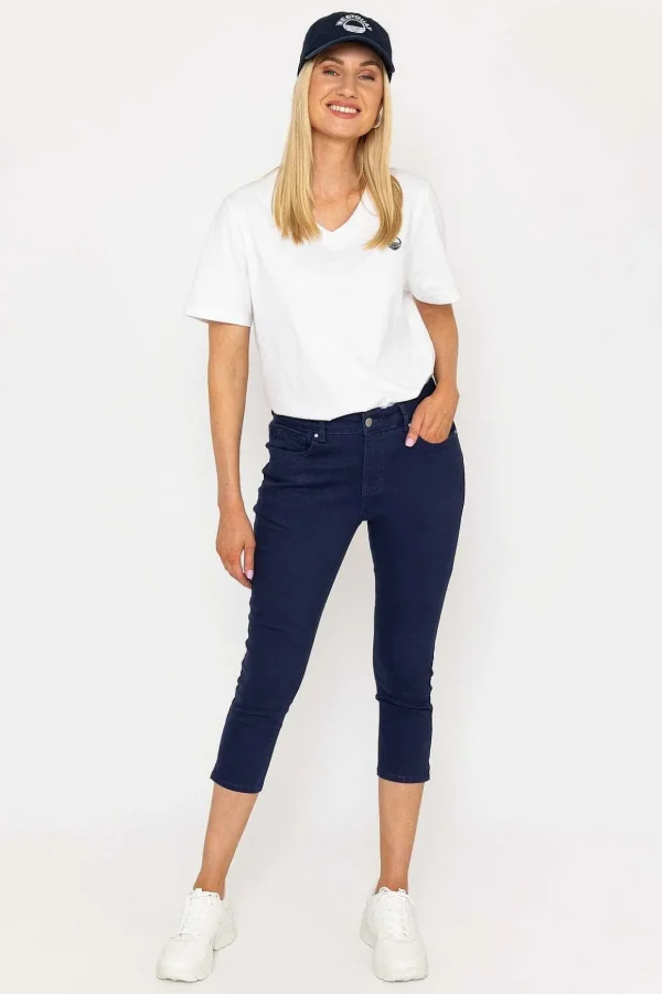 Crop Stretch Jeans In Navy