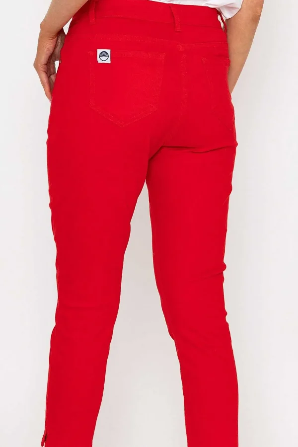 Crop Stretch Jeans In Red