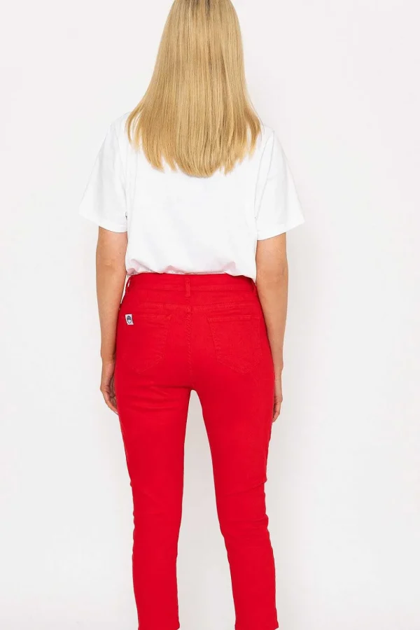 Crop Stretch Jeans In Red