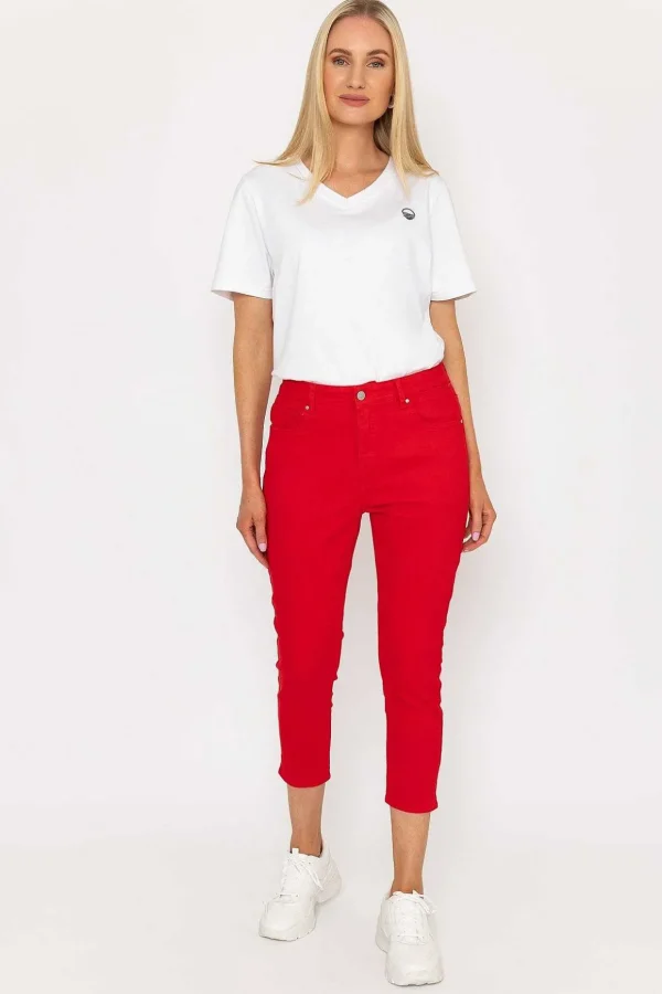 Crop Stretch Jeans In Red