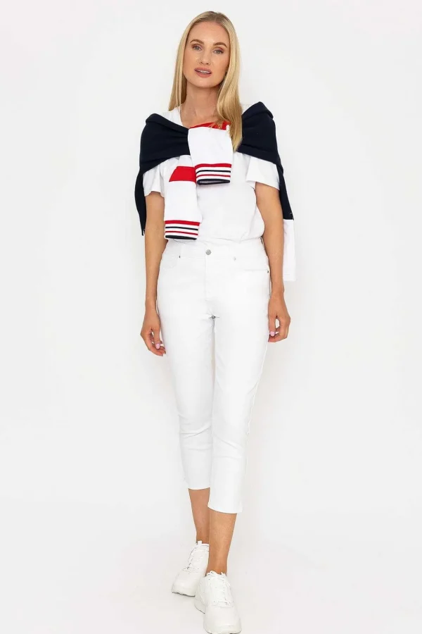 Crop Stretch Jeans In White