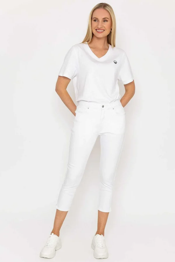 Crop Stretch Jeans In White