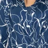 Cross Over Top In Blue Print