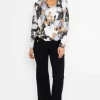 Cross Over Top In Brown Print
