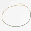 Curb And Diamante Necklace In Gold