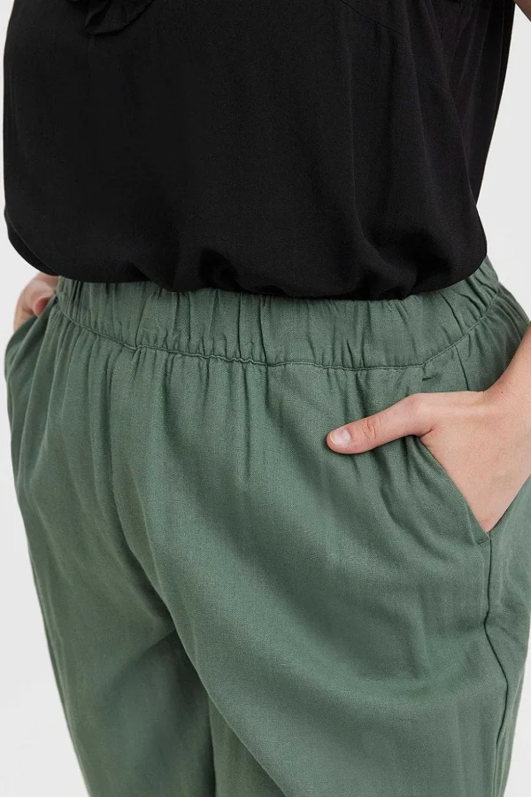 Curve - Aubriella Wide Pants In Khaki
