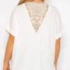 Curve - Curve Medallion Lace Back Top In Ivory