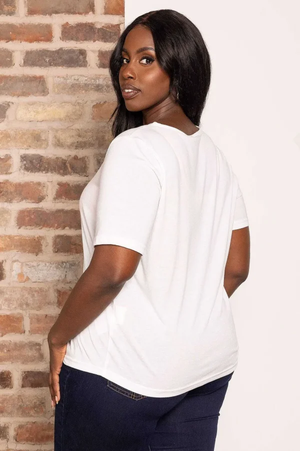 Curve - Daisy V-Neck Top In White