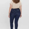 Curve - High Waist Jeans In Dark Blue Denim