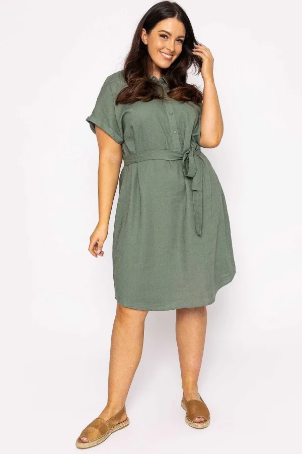 Curve - Lailah Shirt Dress In Khaki