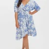 Curve - Lexie Dress In Blue Print
