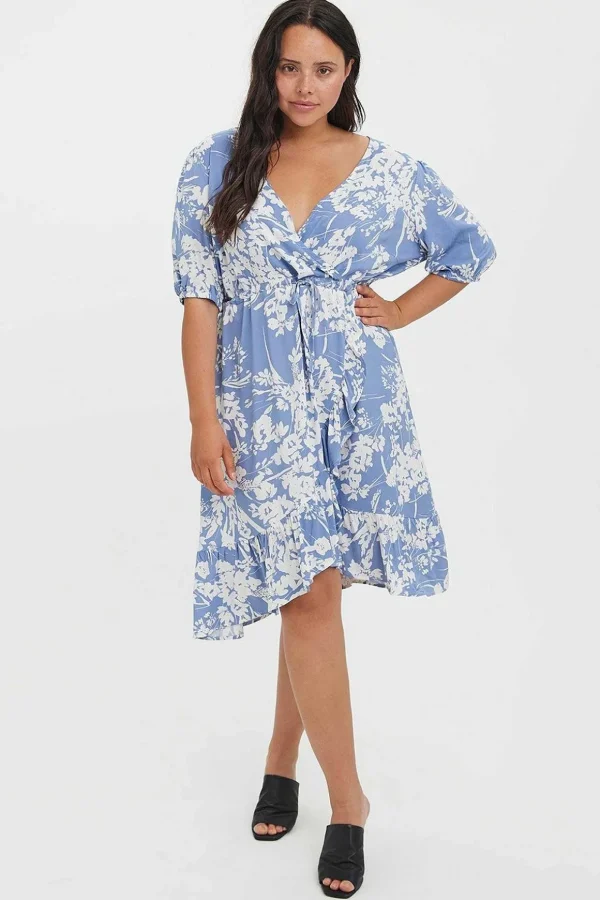 Curve - Lexie Dress In Blue Print
