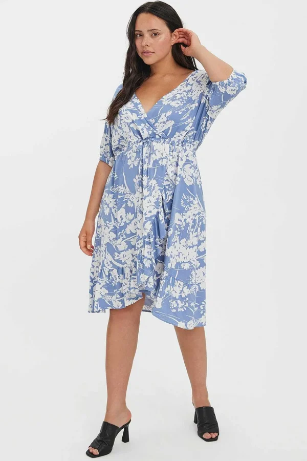 Curve - Lexie Dress In Blue Print