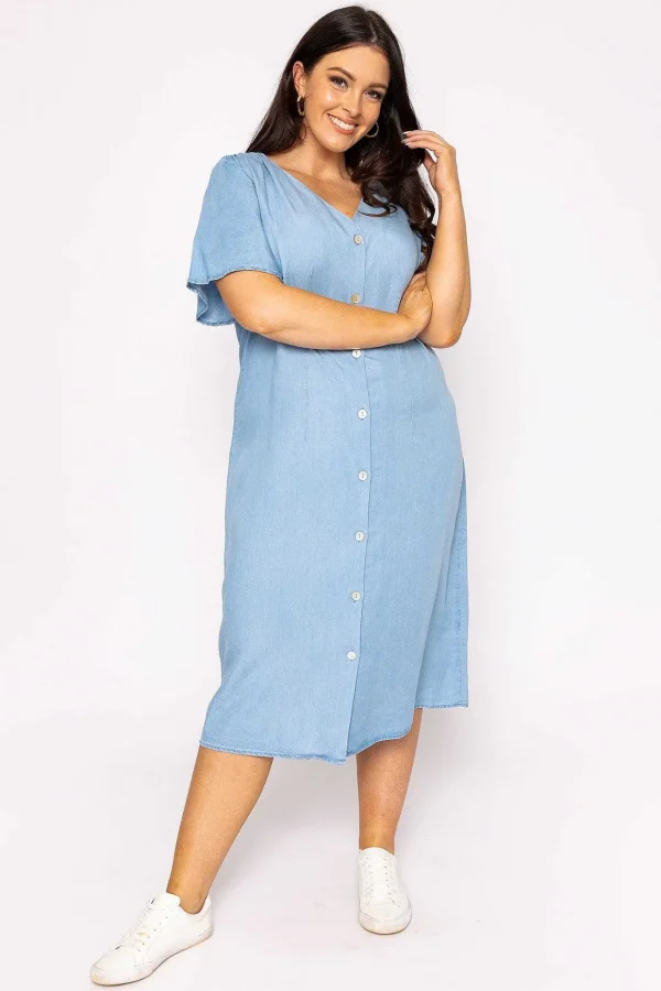 Curve - Liliana Dress In Light Blue Denim
