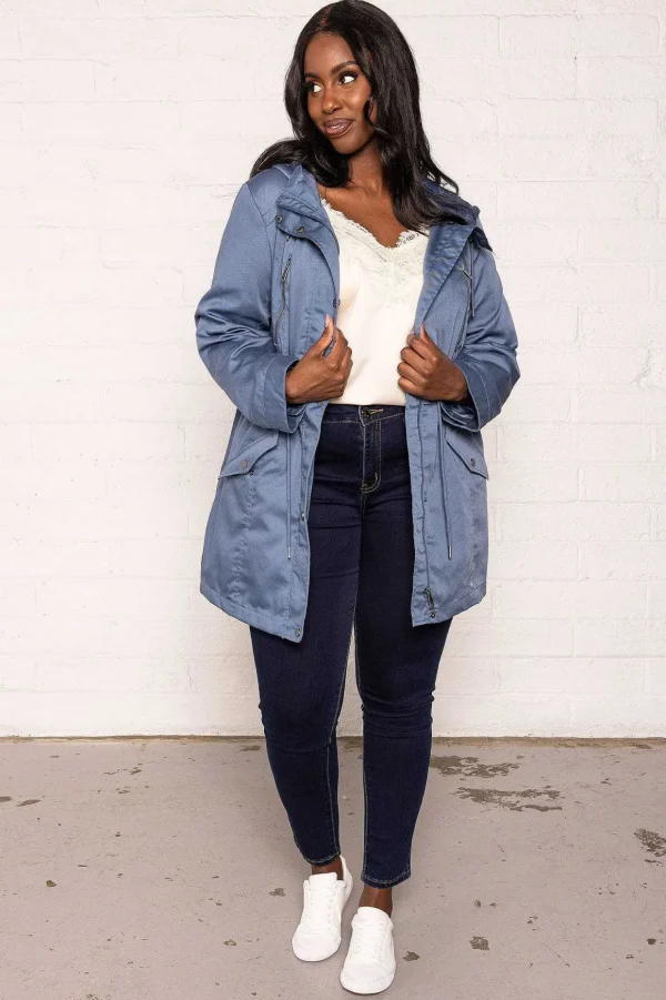 Curve - Long Parka In Blue