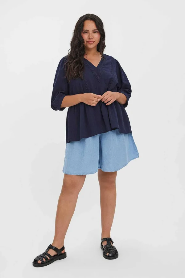 Curve - Mavis Blouse In Navy