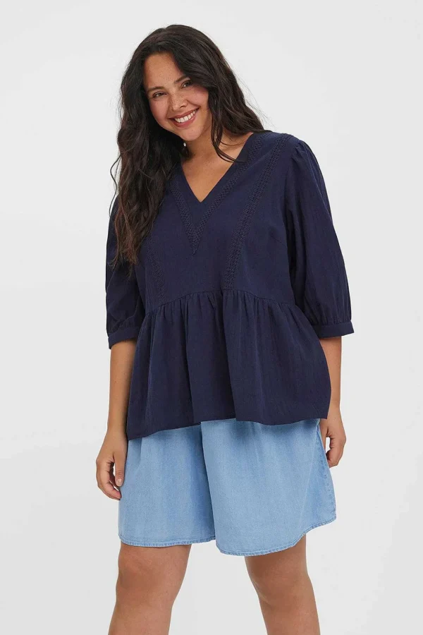 Curve - Mavis Blouse In Navy