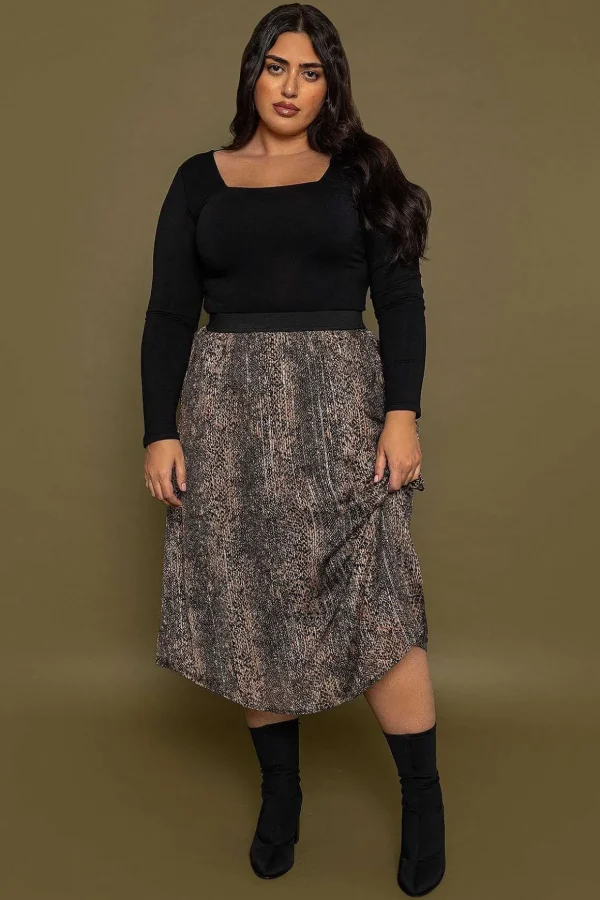 Curve - Nala 7/8 Skirt In Animal Print
