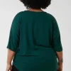 Curve - Plain Zip Front Top In Green