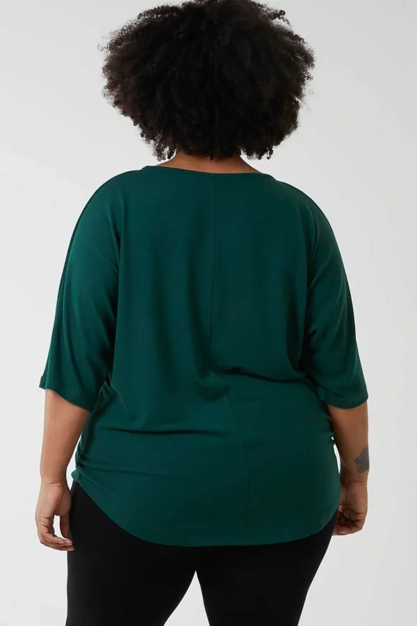 Curve - Plain Zip Front Top In Green