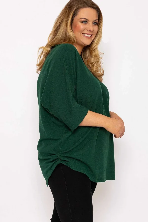 Curve - Plain Zip Front Top In Green