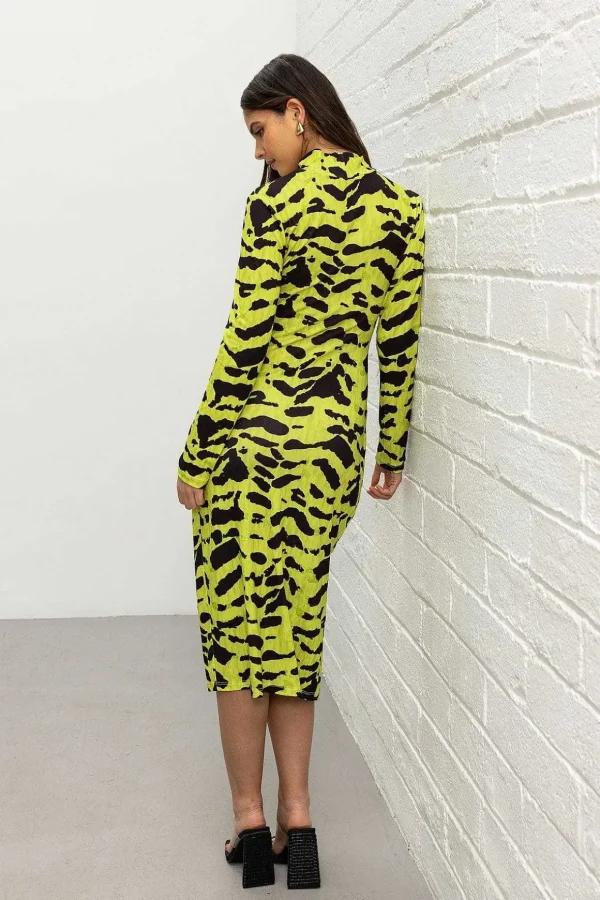 Cynthia Lime Green Midi Dress
