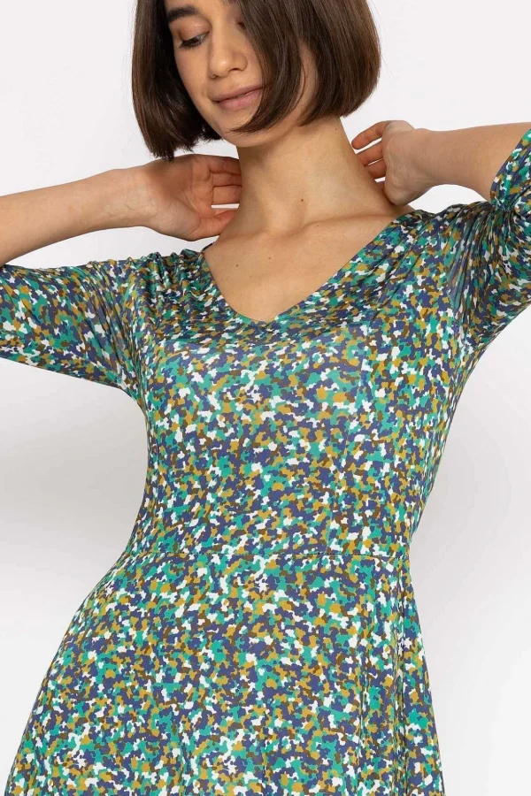 Deirdre Dress In Teal Print