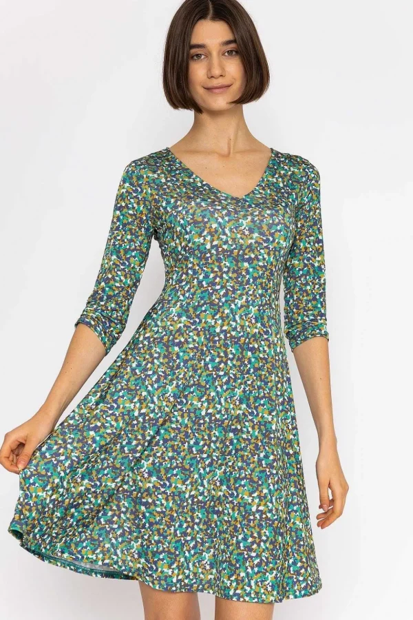 Deirdre Dress In Teal Print