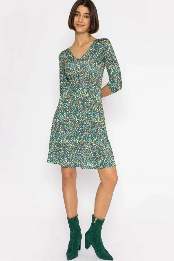 Deirdre Dress In Teal Print