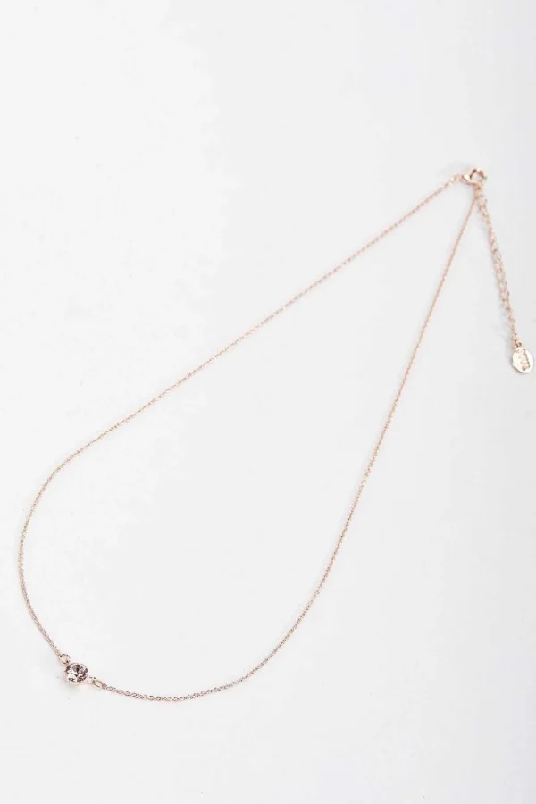 Delicate Rose Stone Necklace