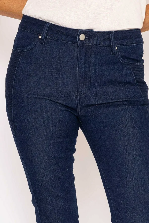 Denim Jeans With Stitch Detail In Navy