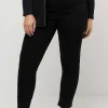Denim Look Elastic Jeggings In Black